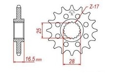 řetězové kolečko pro sekundární řetězy typu 525, JT - Anglie (16 zubů)