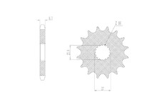 řetězové kolečko pro sekundární řetězy typu 530, SUNSTAR (18 zubů)