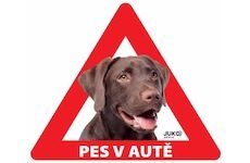 Samolepka pes v autě venkovní LABRADOR HNĚDÝ