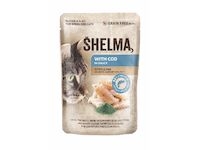 SHELMA Cat treska se spirulinou v omáčce, kapsa 85 g