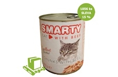 SMARTY Cat Hovězí chunks, konzerva 810 g (paleta 1056 ks) SLEVA 15 %