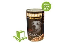 SMARTY Dog Drůbeží chunks, konzerva 1240 g (paleta 672 ks) SLEVA 10 %