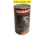 SMARTY Dog Hovězí chunks. konzerva 1240 g