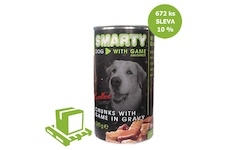 SMARTY Dog Zvěřina chunks, konzerva 1240 g (paleta 672 ks) SLEVA 10 %