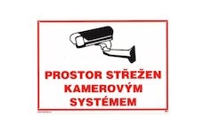 Tabulka - Prostor střežen kamerovým systémem, plastová tabulka 297x210mm